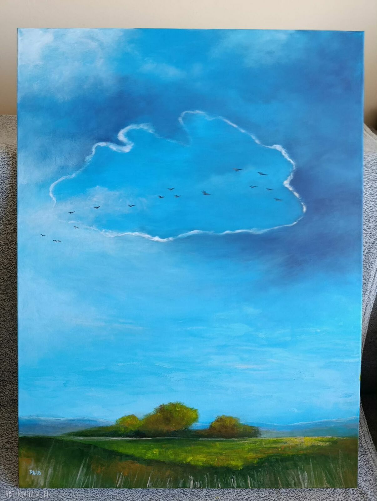 Błękitny Poranek - obraz akrylowy 80x60 cm na płótnie