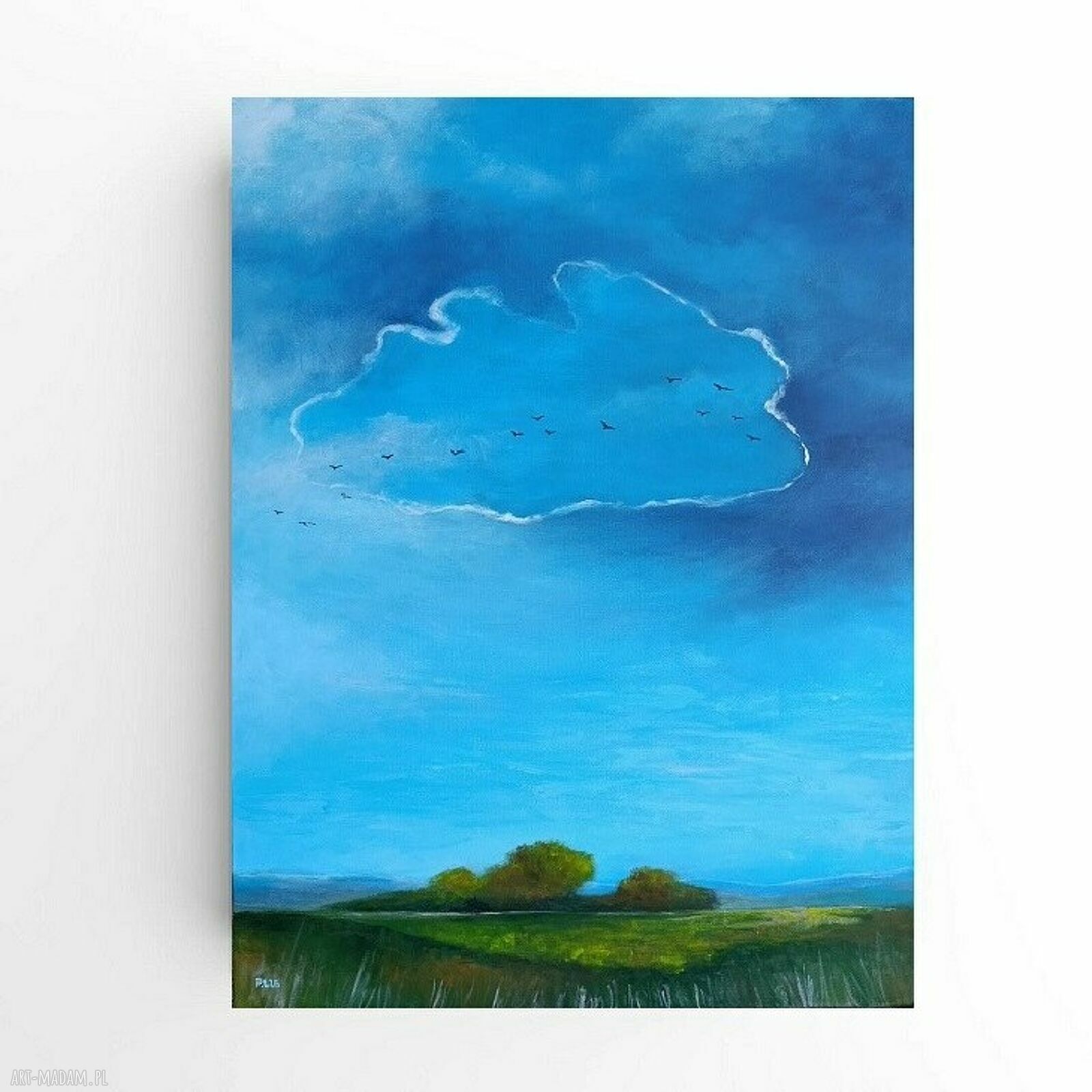 Błękitny Poranek - obraz akrylowy 80x60 cm na płótnie