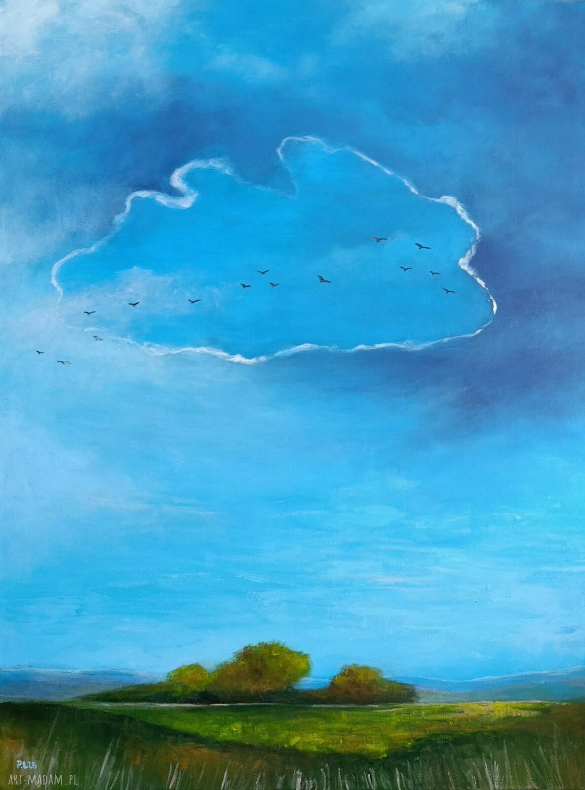 Błękitny Poranek - obraz akrylowy 80x60 cm na płótnie