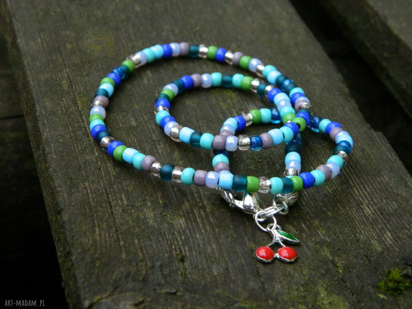 Powiew lata - boho choker blisko szyi z koralików folk