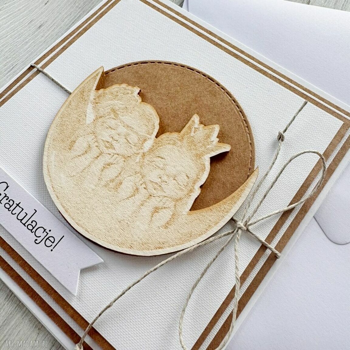 kartki: Kartka dla bliźniąt narodziny chrzest gratulacje Hand Made