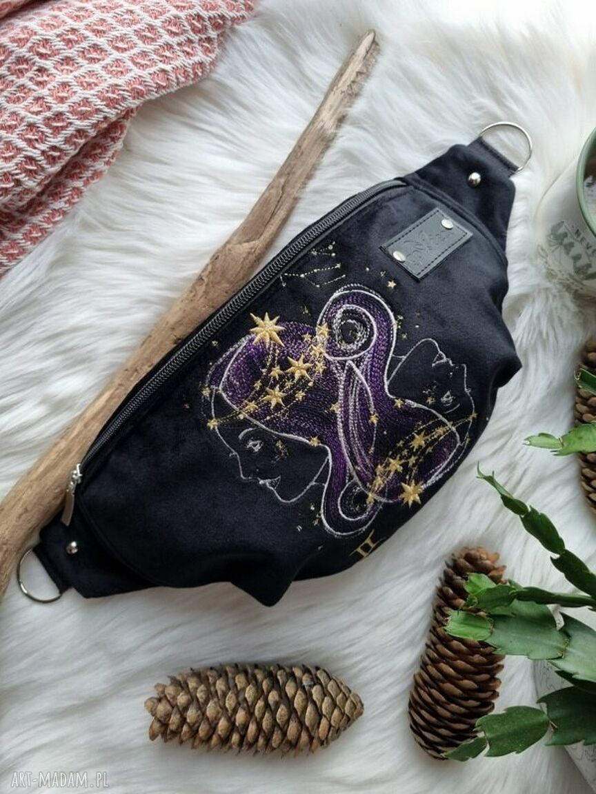 Nerka haftowana Bliźnięta - saszetka z astrologią