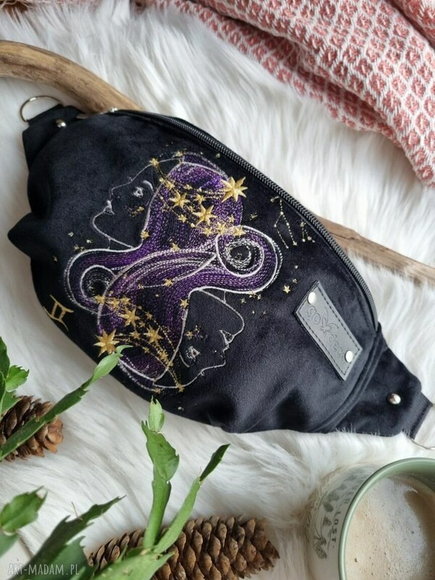 Nerka haftowana Bliźnięta - saszetka z astrologią