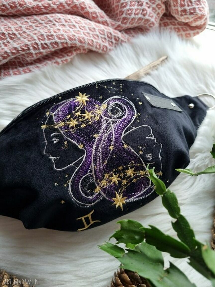Nerka haftowana Bliźnięta - saszetka z astrologią