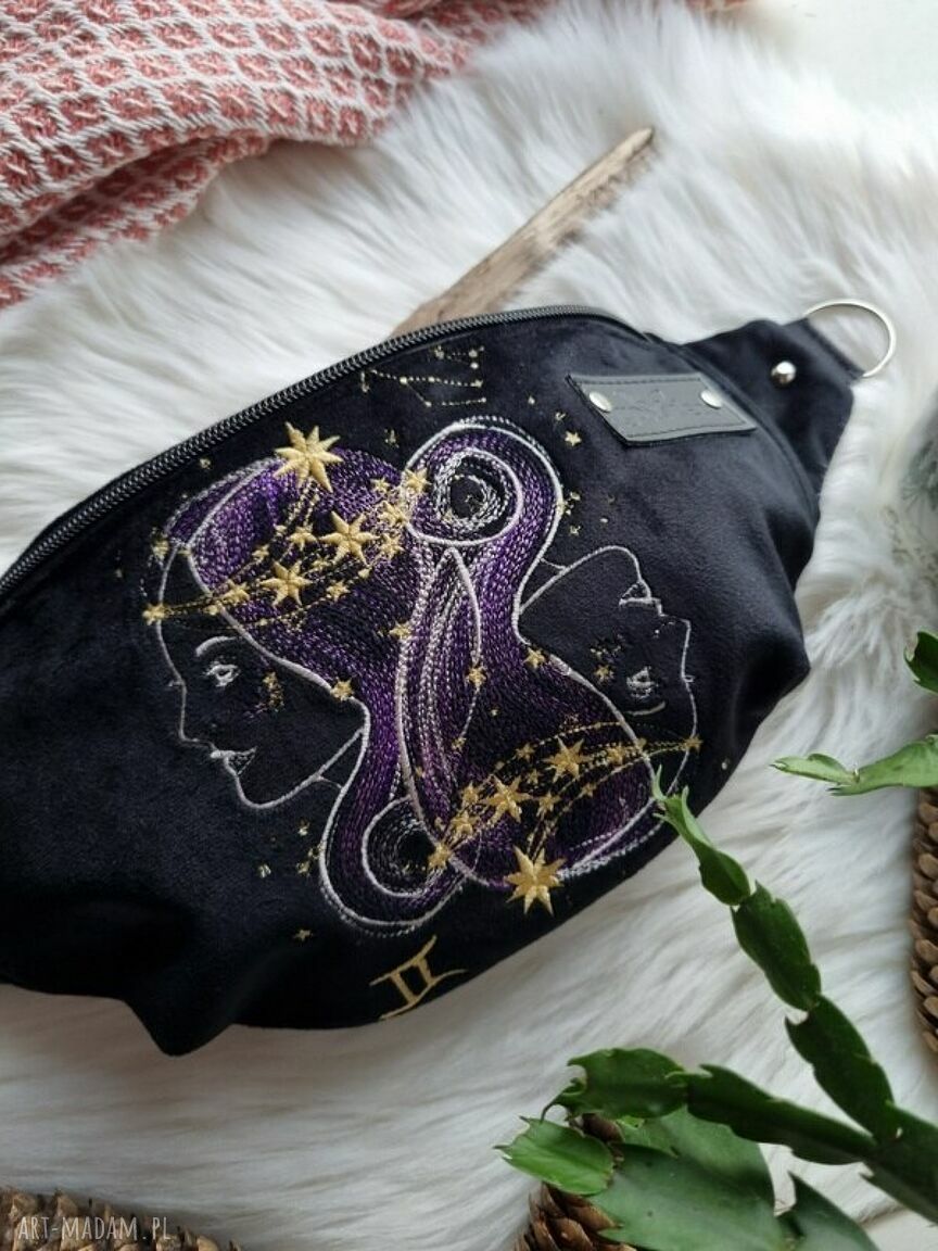 Nerka haftowana Bliźnięta - saszetka z astrologią