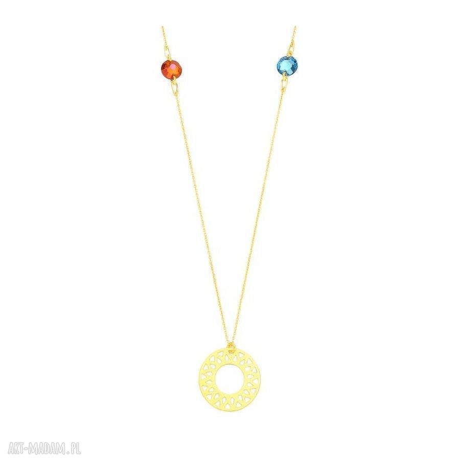 naszyjniki: DŁUGI NASZYJNIK Z ARABSKIMI ROZETAMI I KRYSZTAŁAMI SWAROVSKI® CRYSTAL Ręczne