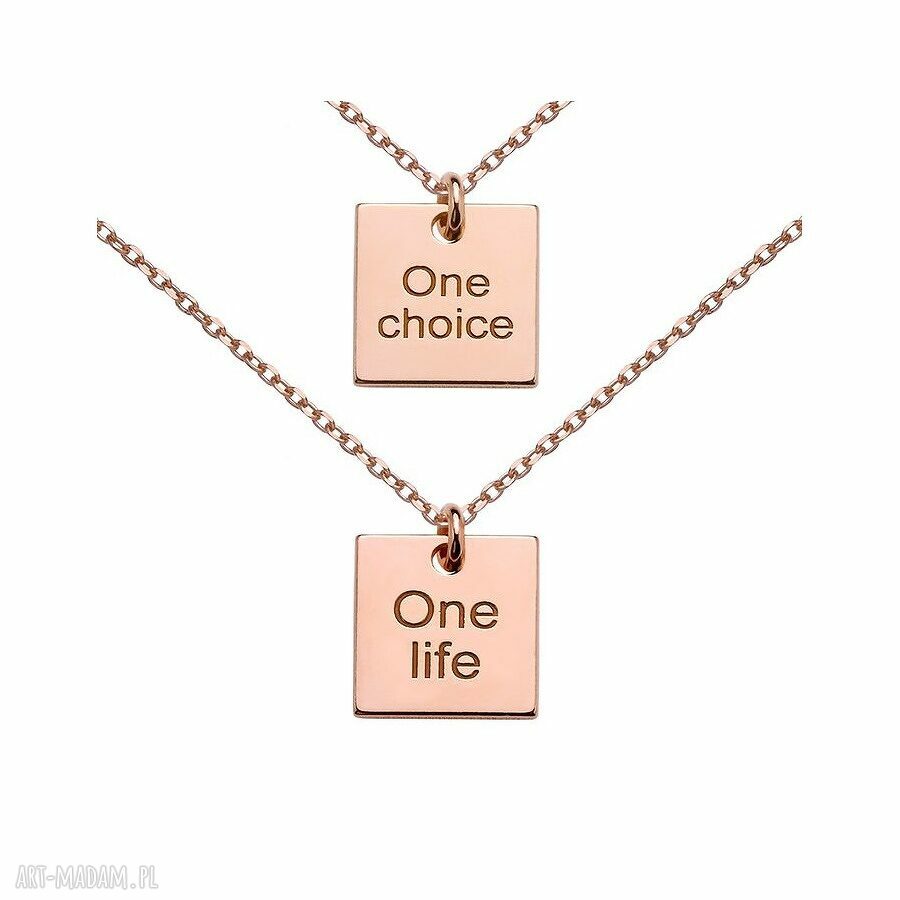 naszyjniki: PODWÓJNY NASZYJNIK Z RÓŻOWEGO ZŁOTA ONE CHOICE LIFE handmade
