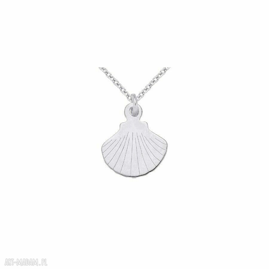 naszyjniki: SREBRNY NASZYJNIK Z MUSZELKĄ handmade