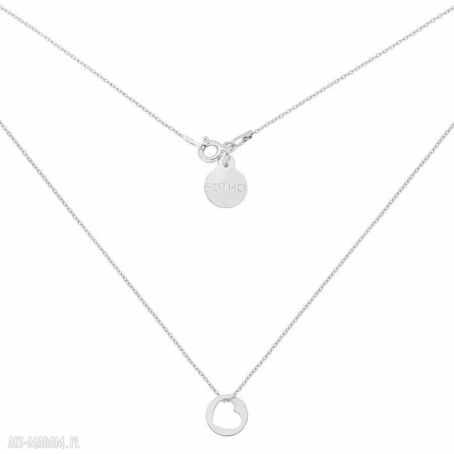 Srebrny naszyjnik serduszkiem kółeczku srebro serduszko blogerski