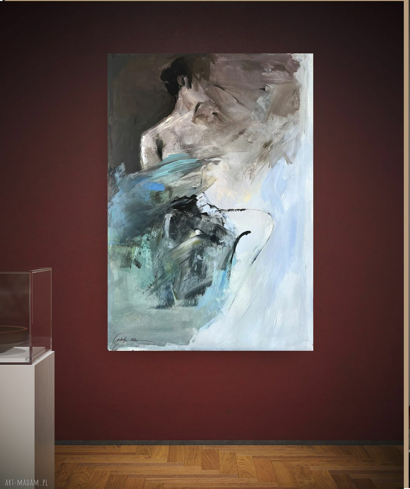 Blue - niebiesko-turkusowy obraz na płótnie 100x70 cm