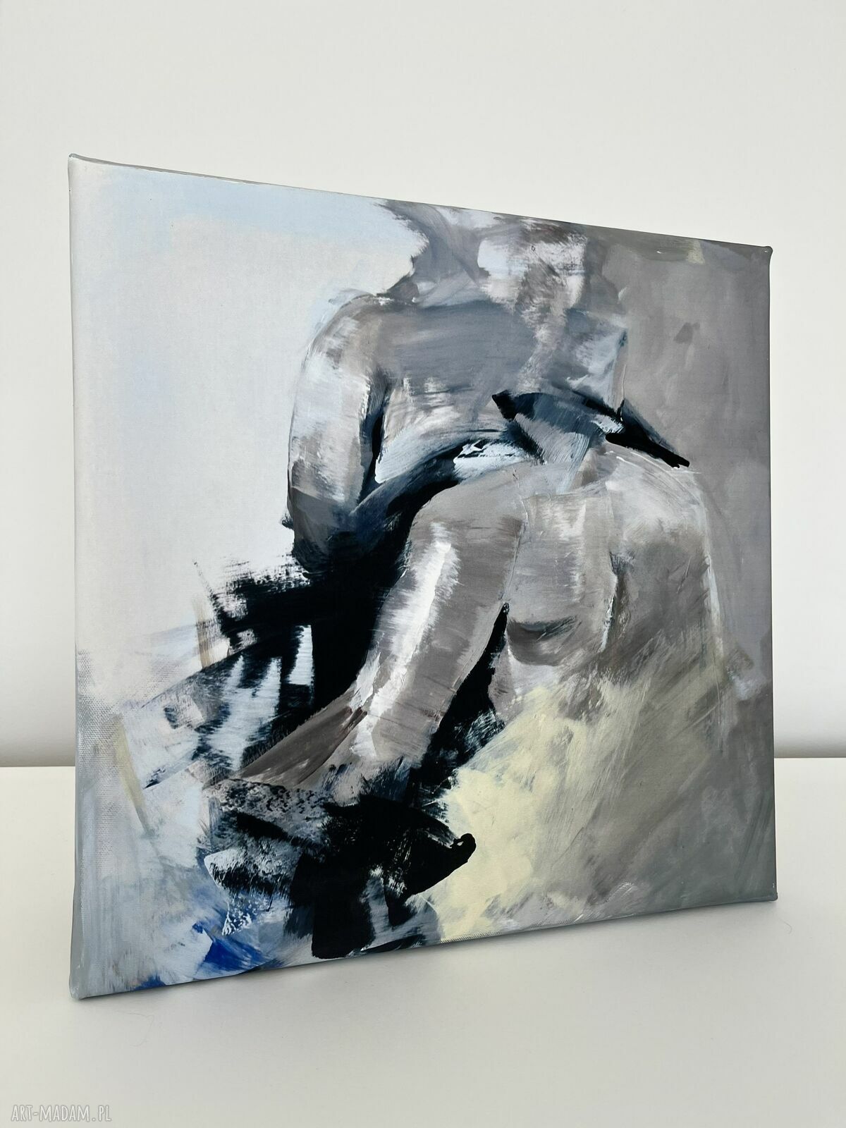 Niebieski obraz „Blue” 40x40 cm - gotowy do zawieszenia