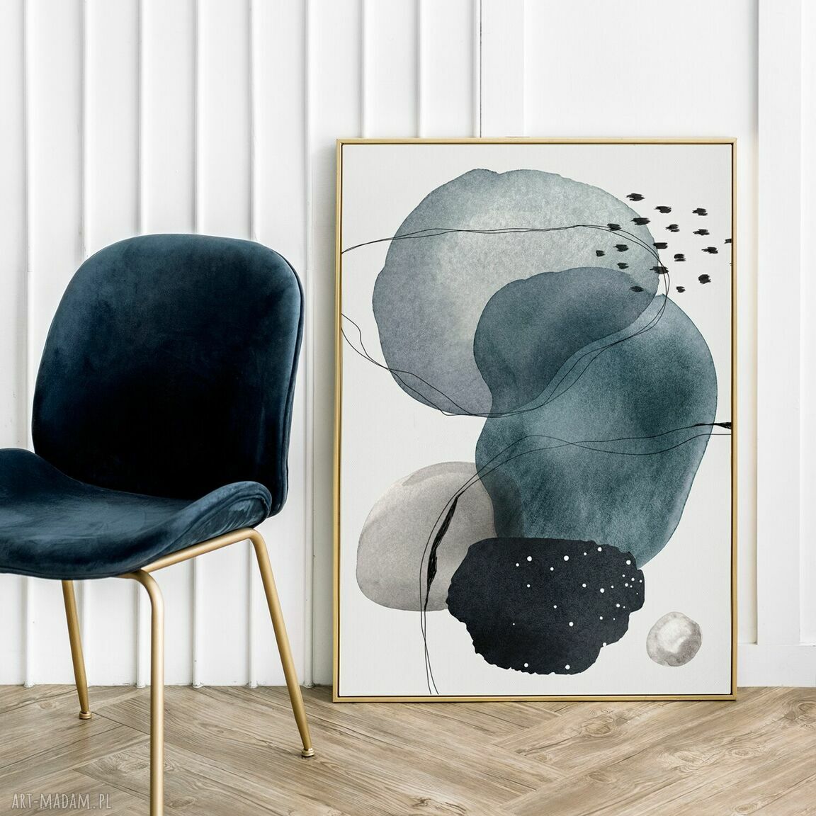 Niebieska abstrakcja - plakat 30x40 cm Hogstudio na ścianę i na prezent