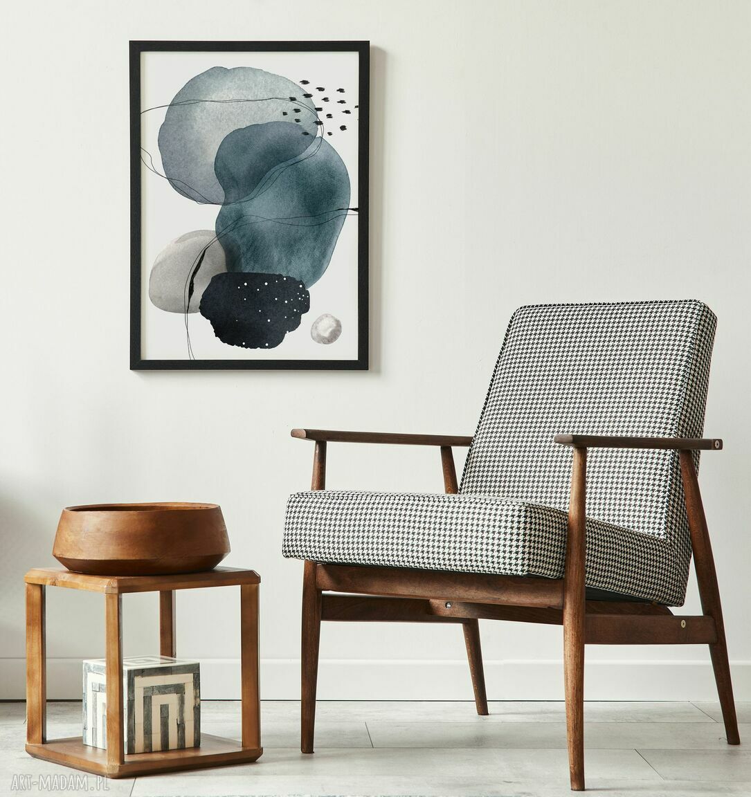 Abstrakcja Blue - niebieski plakat 50x70 cm na prezent