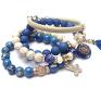 unikalne bransoletki kamienie blue and ivory /24 11 20/ set