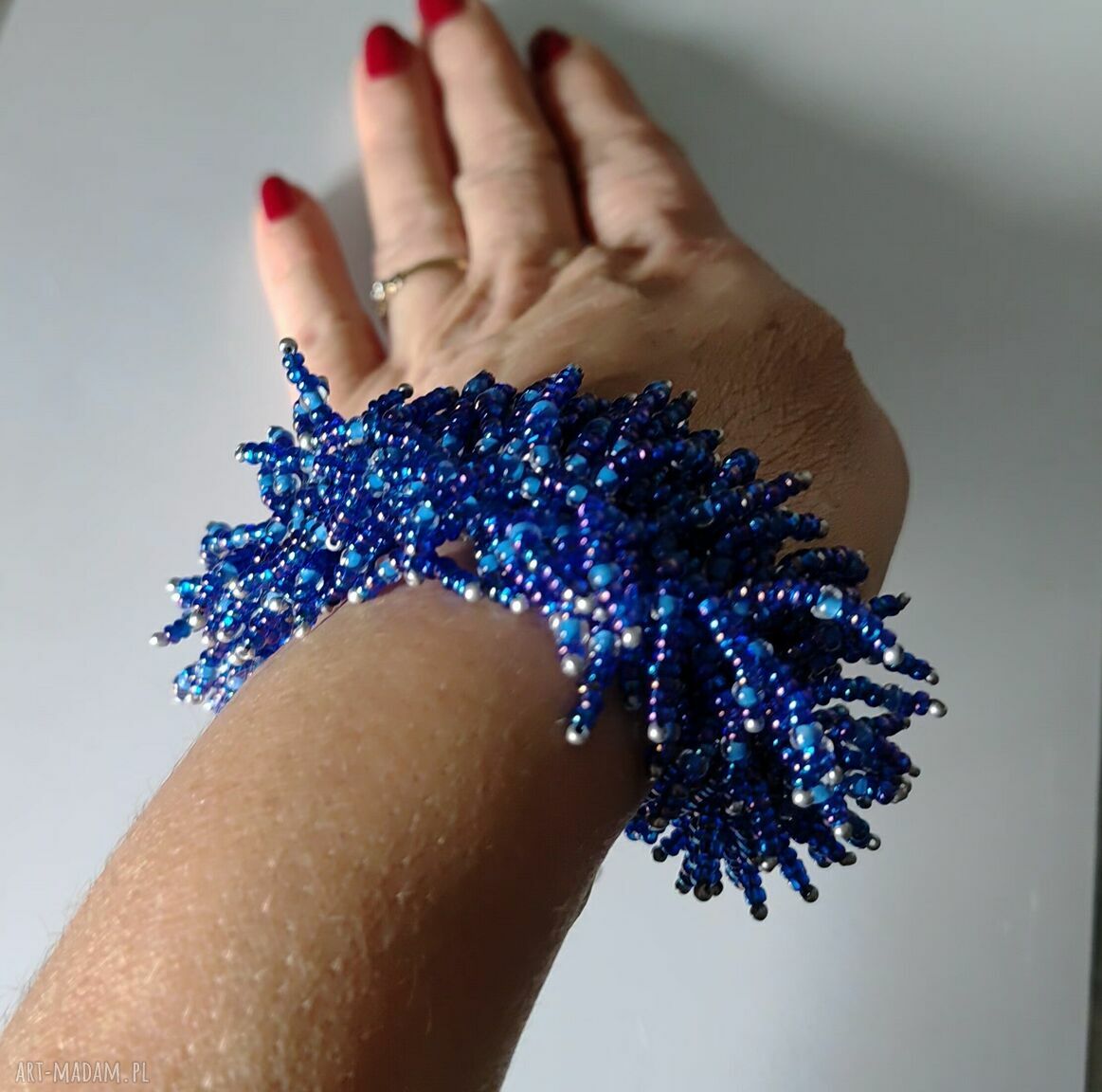 Bransoletka Blue Grass 2779-2 - niebieska trawka z koralików