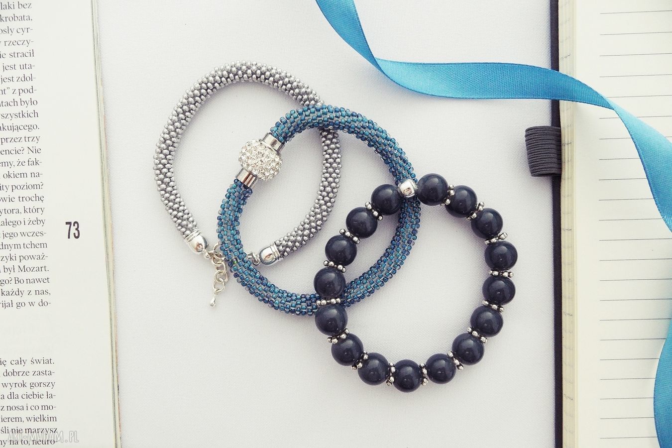 Blue Inspiration Set - trzy bransoletki koralikowe handmade