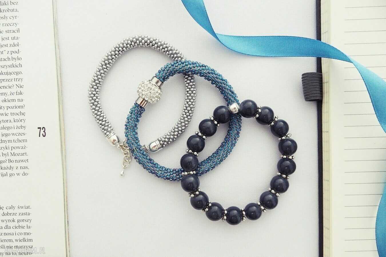 Blue Inspiration Set - zestaw trzech bransoletek z koralików TOHO