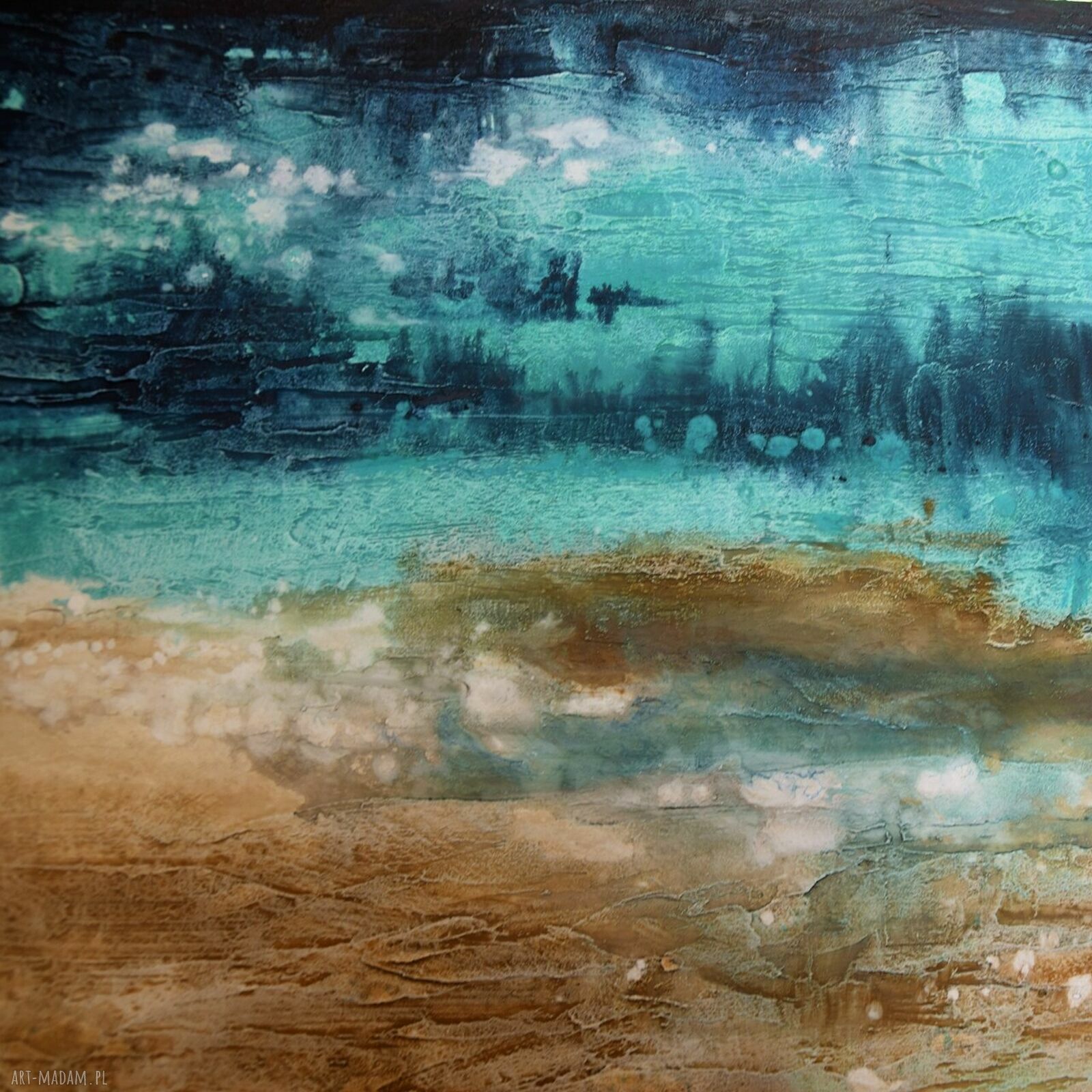 Blue Lagoon 12 - nowoczesny obraz abstrakcyjny 150x100