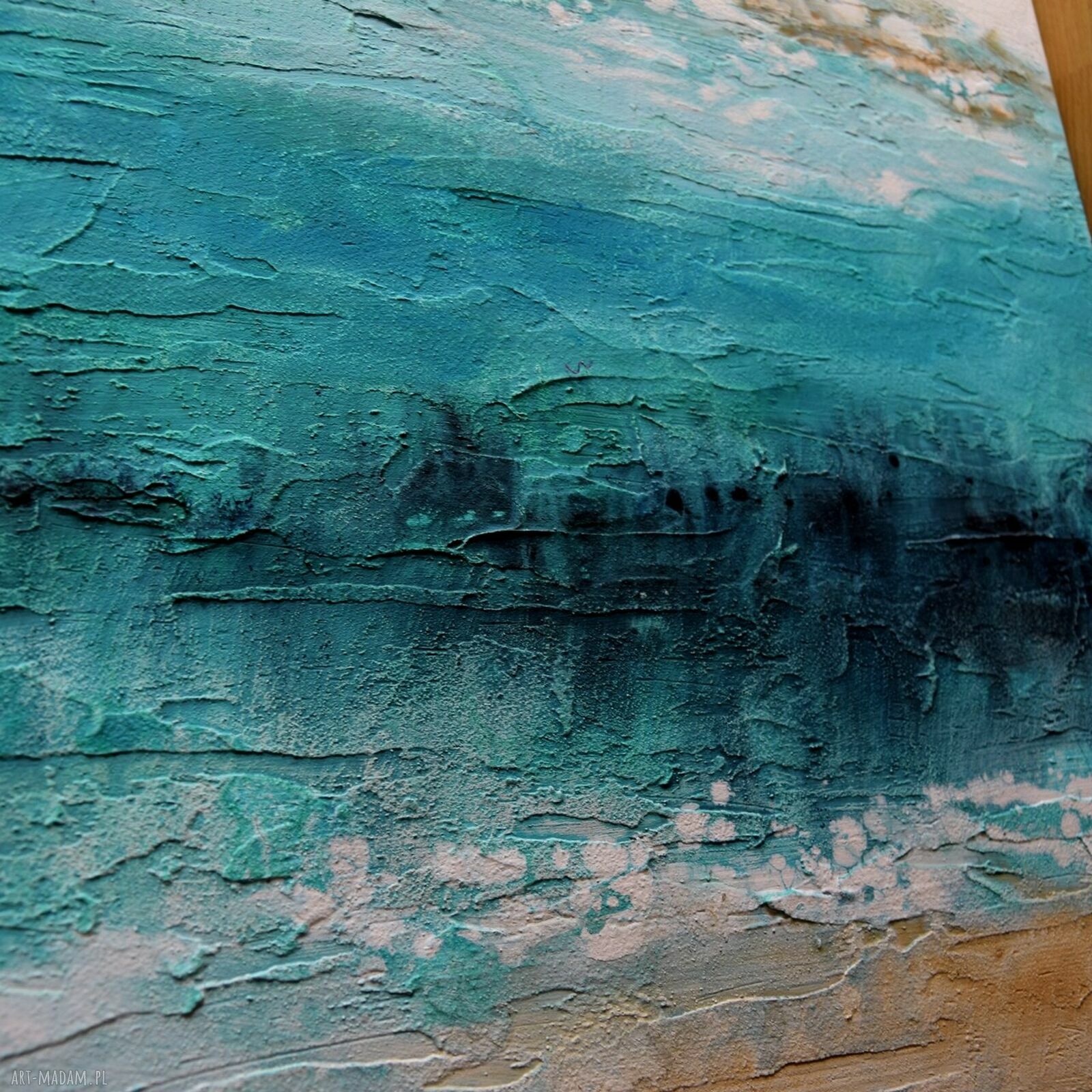 Blue Lagoon 12 - nowoczesny obraz abstrakcyjny 150x100