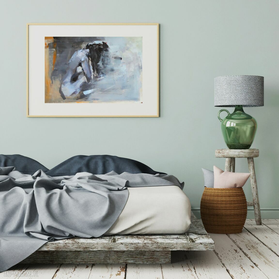 Nowoczesna grafika Blue Nude - obraz z motywem kobiety