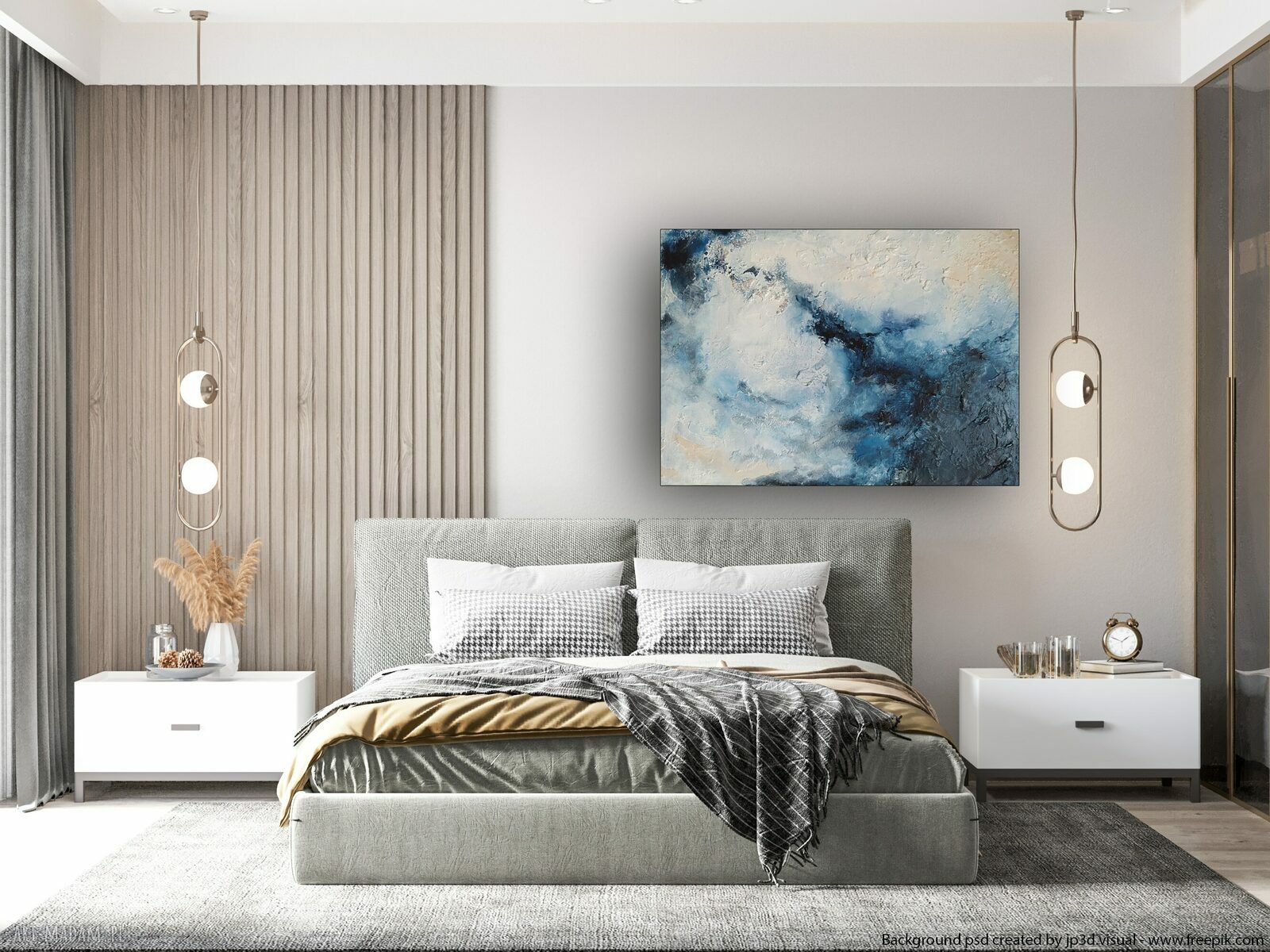 BLUE, wym. 70x100 cm Wielkoformatowy obraz na płótnie Abstrakcyjny