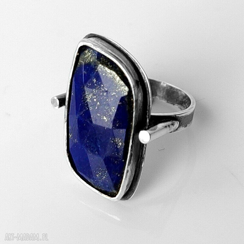 Bluesky srebrny pierścionek z lapis lazuli handmade