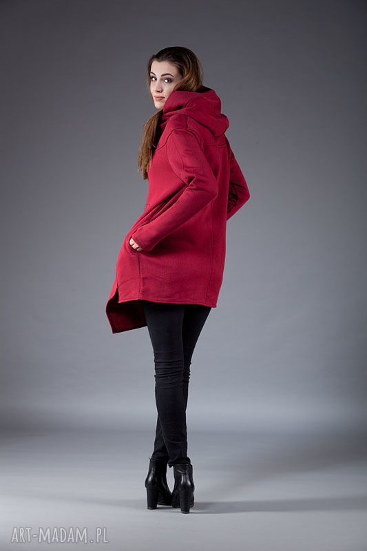 Asymetryczna bluza Ashmita z kapturem i zamkiem - NavahoClothing