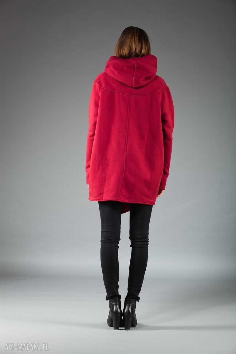 Asymetryczna bluza Ashmita z kapturem i zamkiem - NavahoClothing