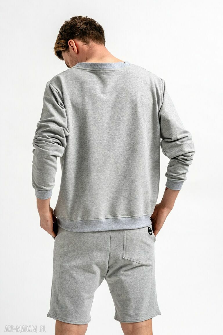 Bluza basic męska Ethan szara - dres sportowy