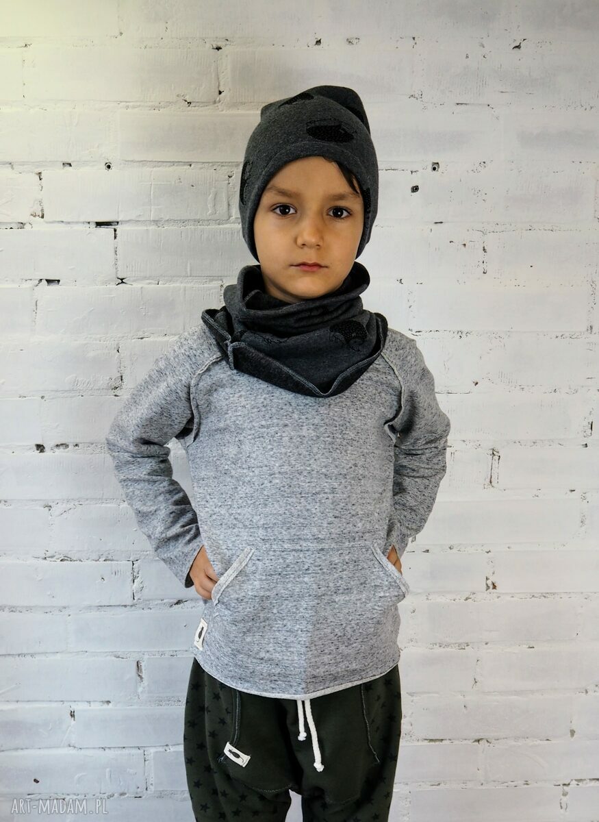 Bluza BASIC szara raglan dla dziecka - handmade