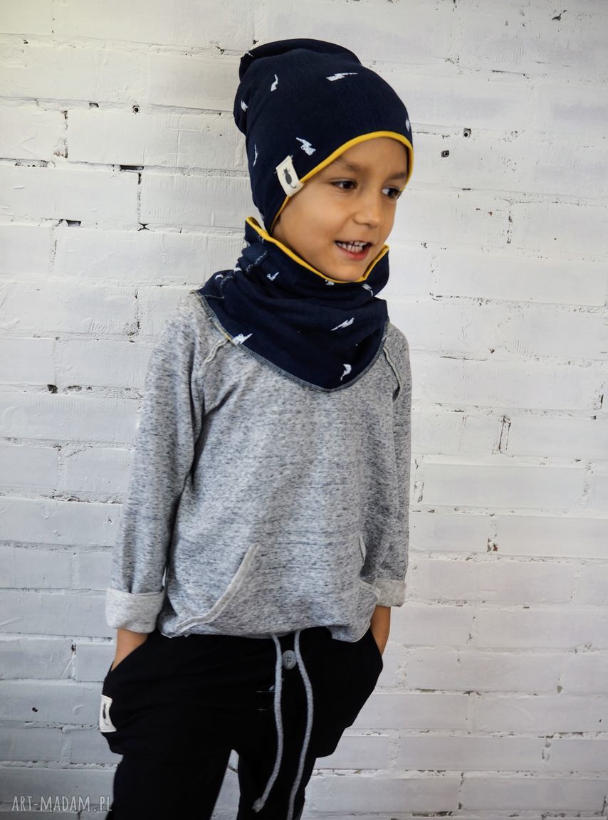 Bluza BASIC szara raglan dla dziecka - handmade