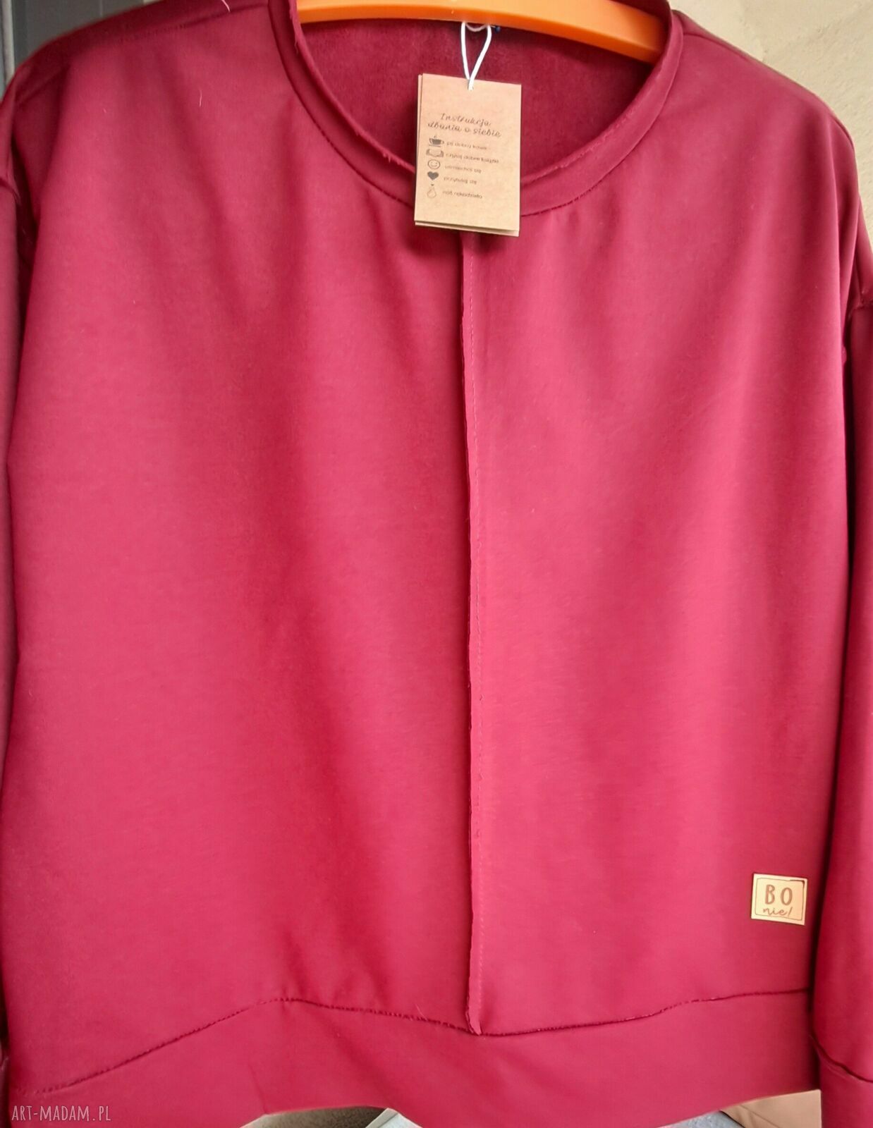 Bluza BoNie handmade oversize w kolorze bordo L/XL