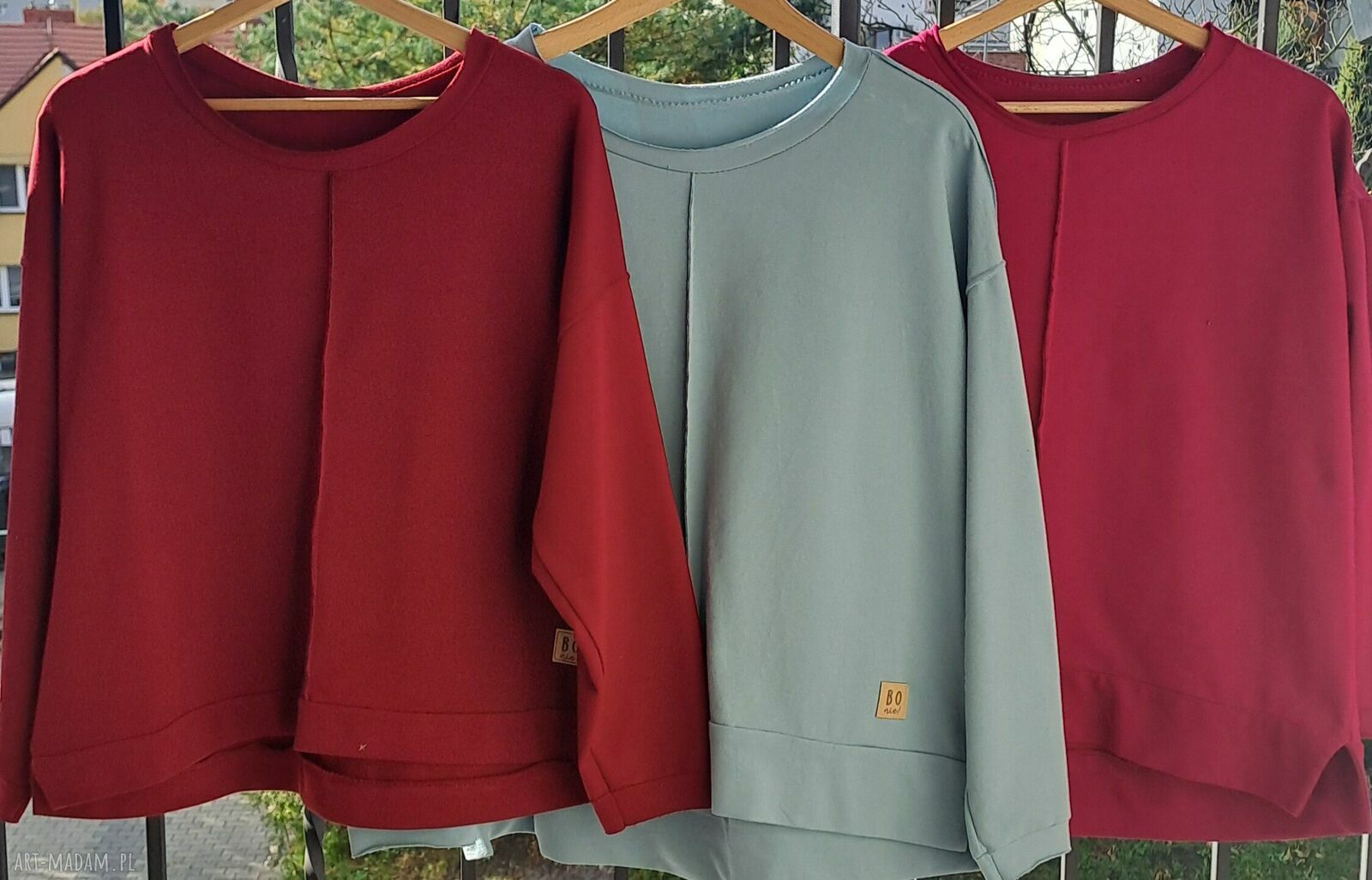 Bluza BoNie handmade oversize w kolorze bordo (L/XL)