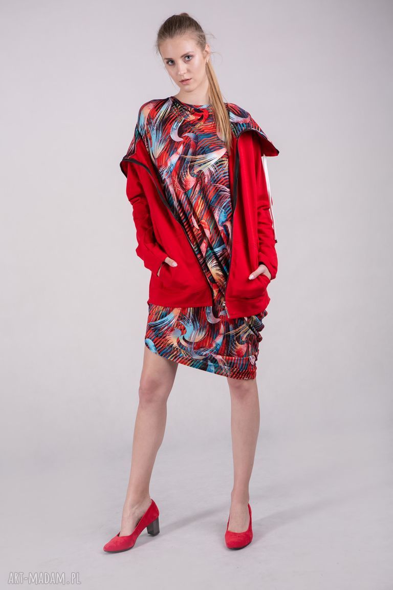 Bluza damska na zamek Summer-Me - czerwona