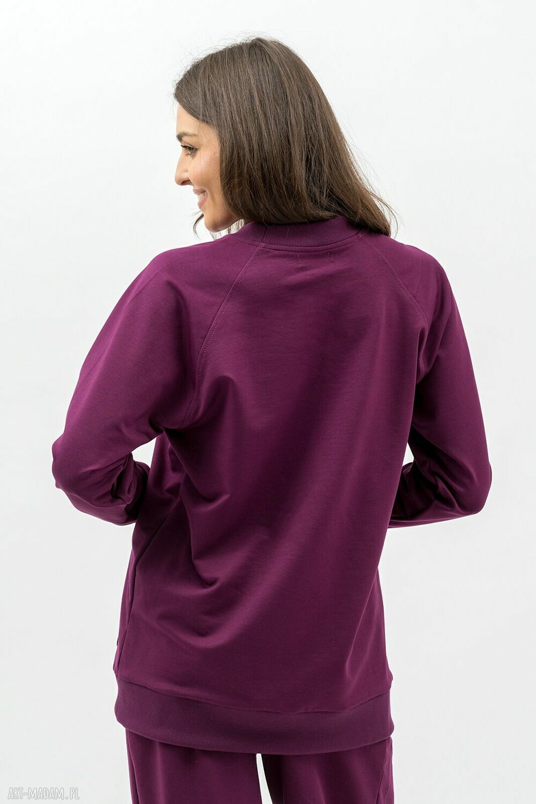 Bluza damska raglan Basic Adalet bakłażan