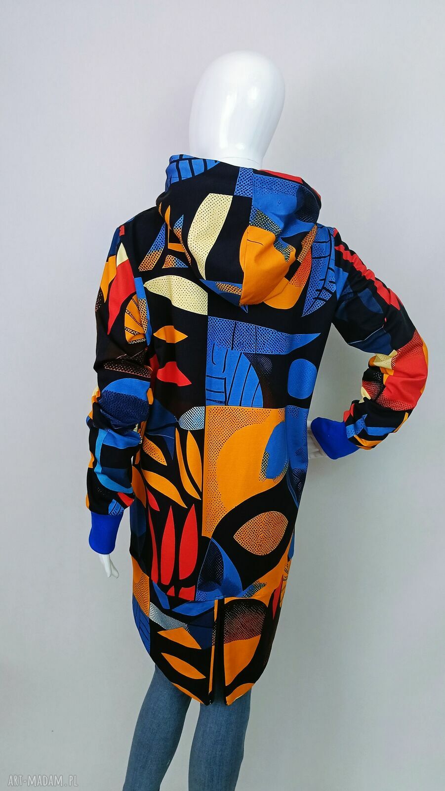 Ręcznie szyta bluza damska rozpinana Bauhaus Style Margot - rozm. XL