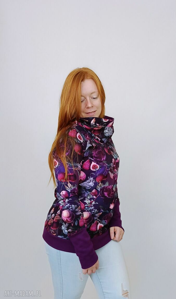 Bluza damska WIOLA FIGI fiolet z kominem