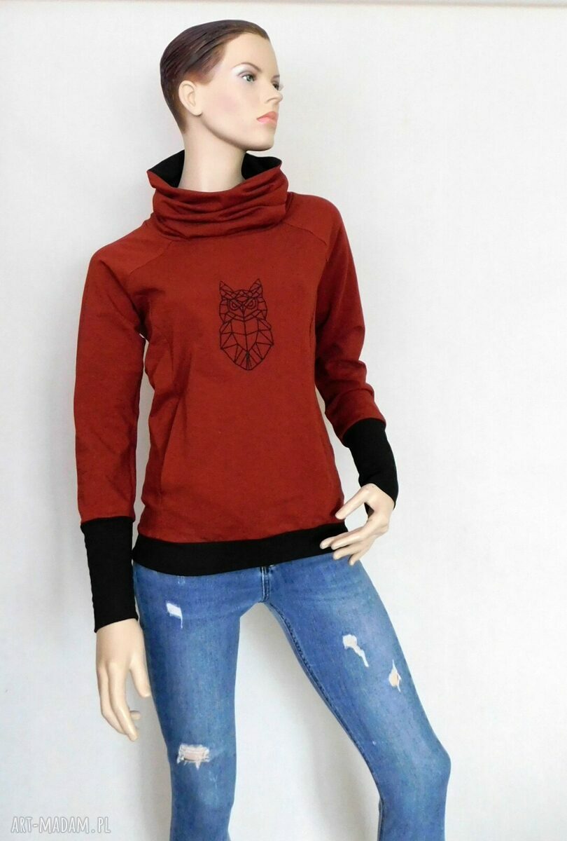 Bluza Damska SOWA ceglana 2XS -3XL
