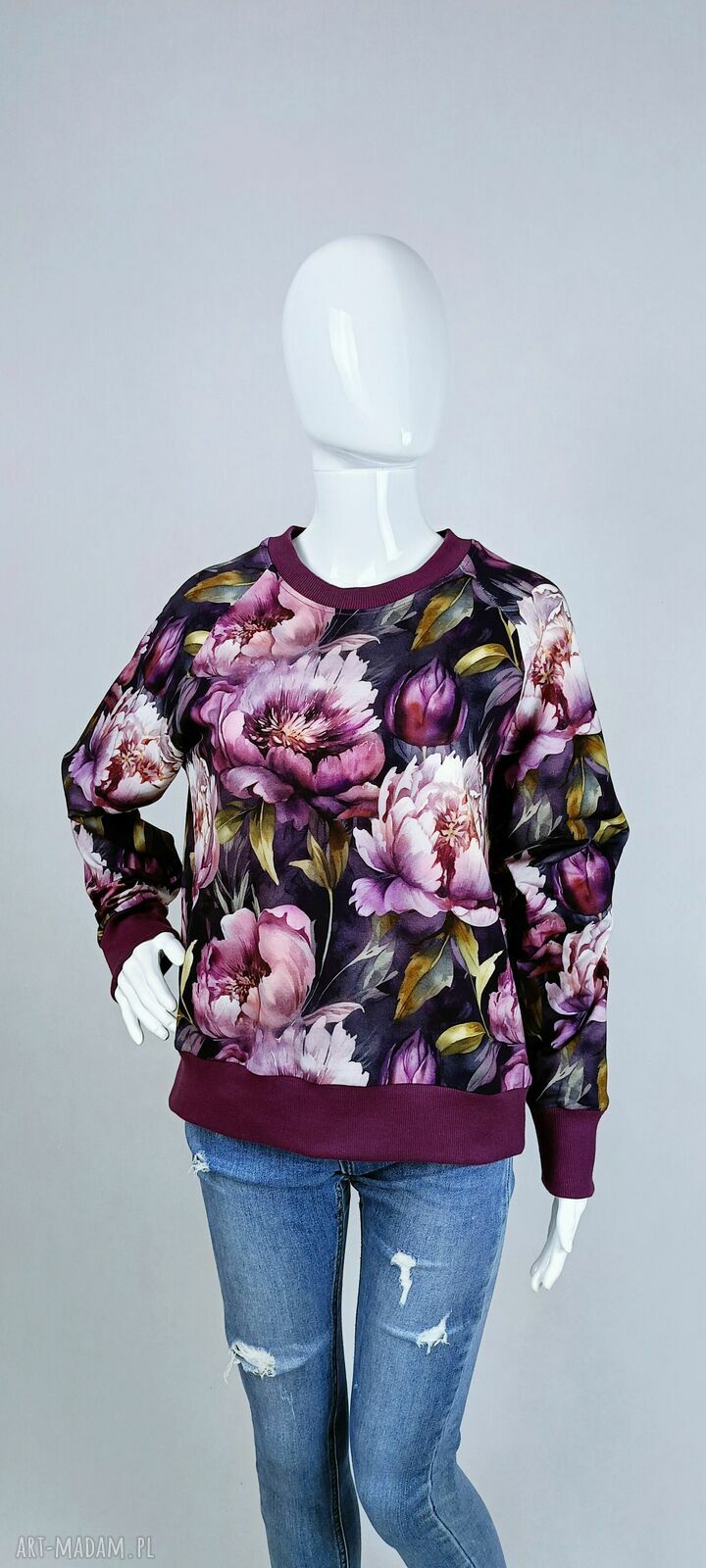 Bluza damska NURI Fioletowe Piwonie