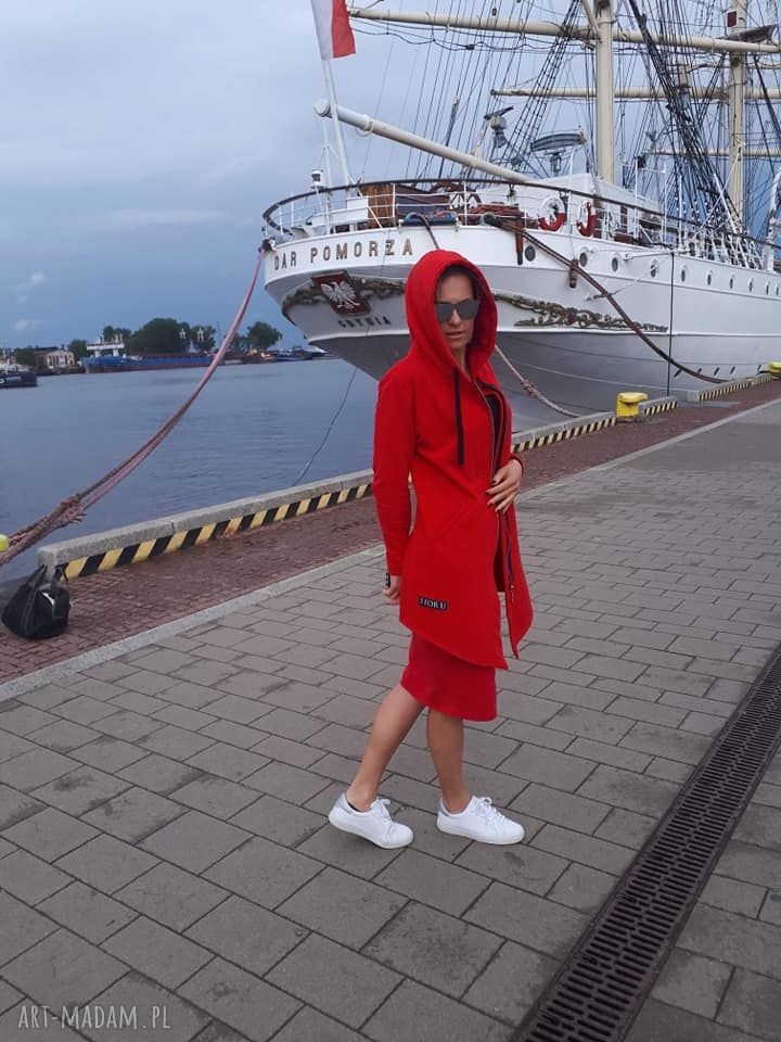 Bluza damska na zamek czerwona