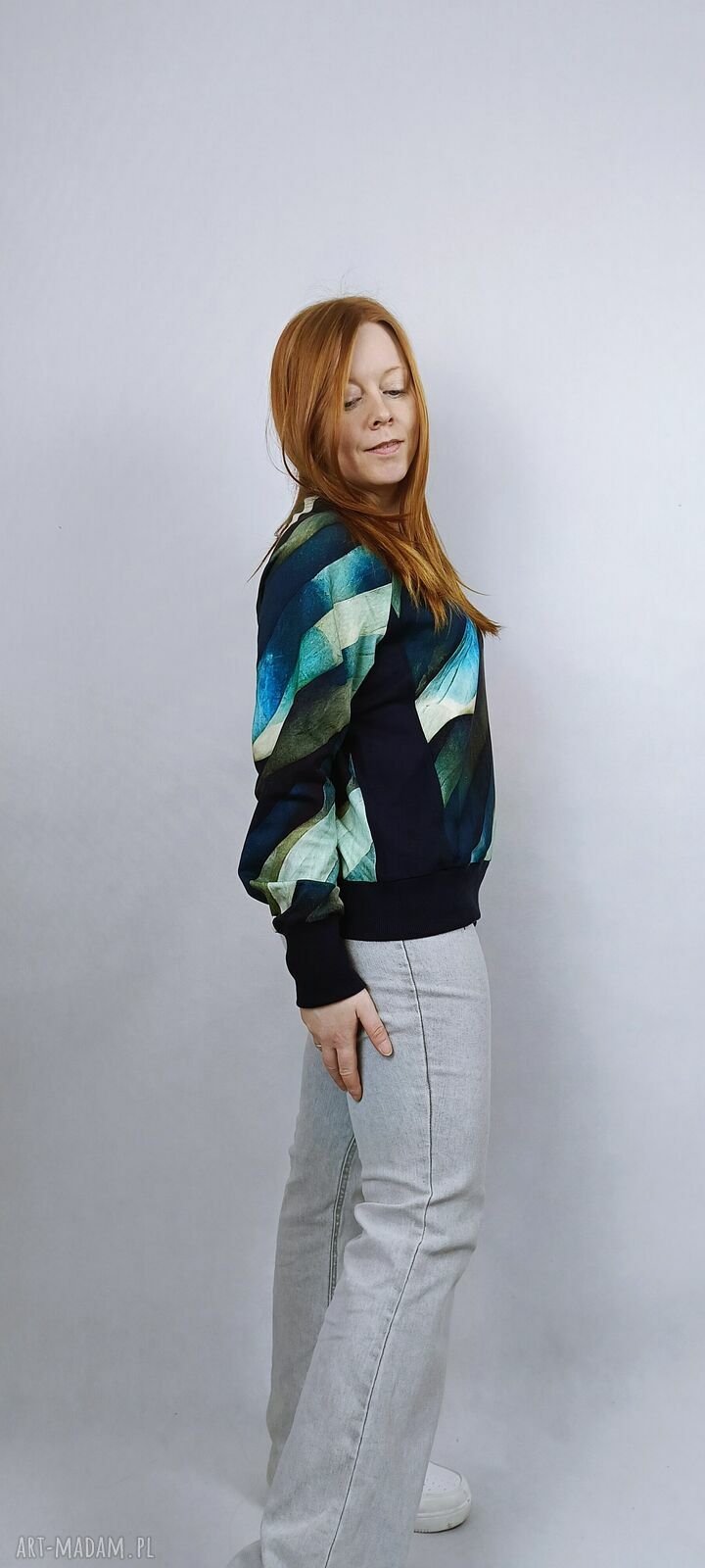 Bluza damska NURI FALE w zielone fale