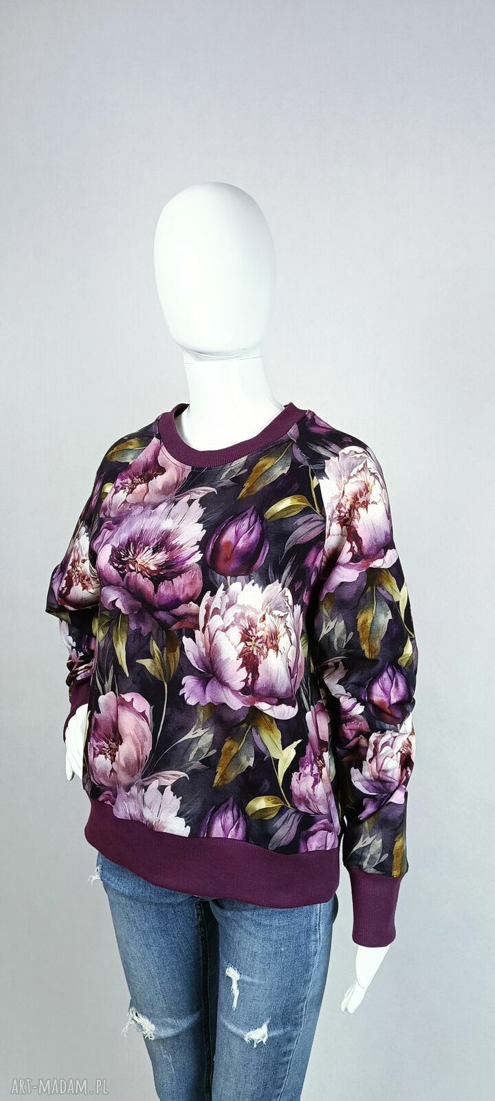 Bluza damska NURI Fioletowe Piwonie