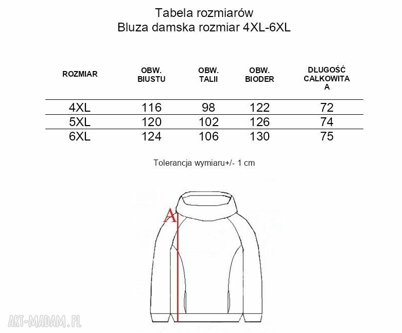 Bluza damska WIOLA Dmuchawce 4XL-6XL - z kapturem lub kominem