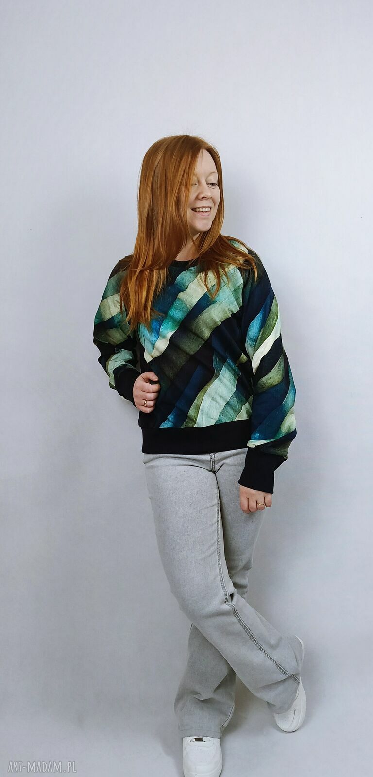 Bluza damska NURI FALE w zielone fale