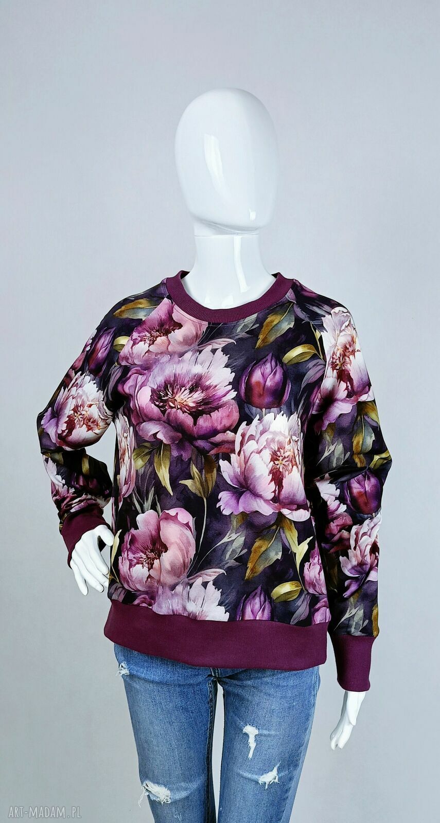 Bluza damska NURI Fioletowe Piwonie