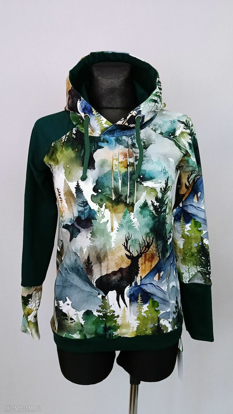Bluza damska z kapturem GÓRY - wygodna bluza handmade