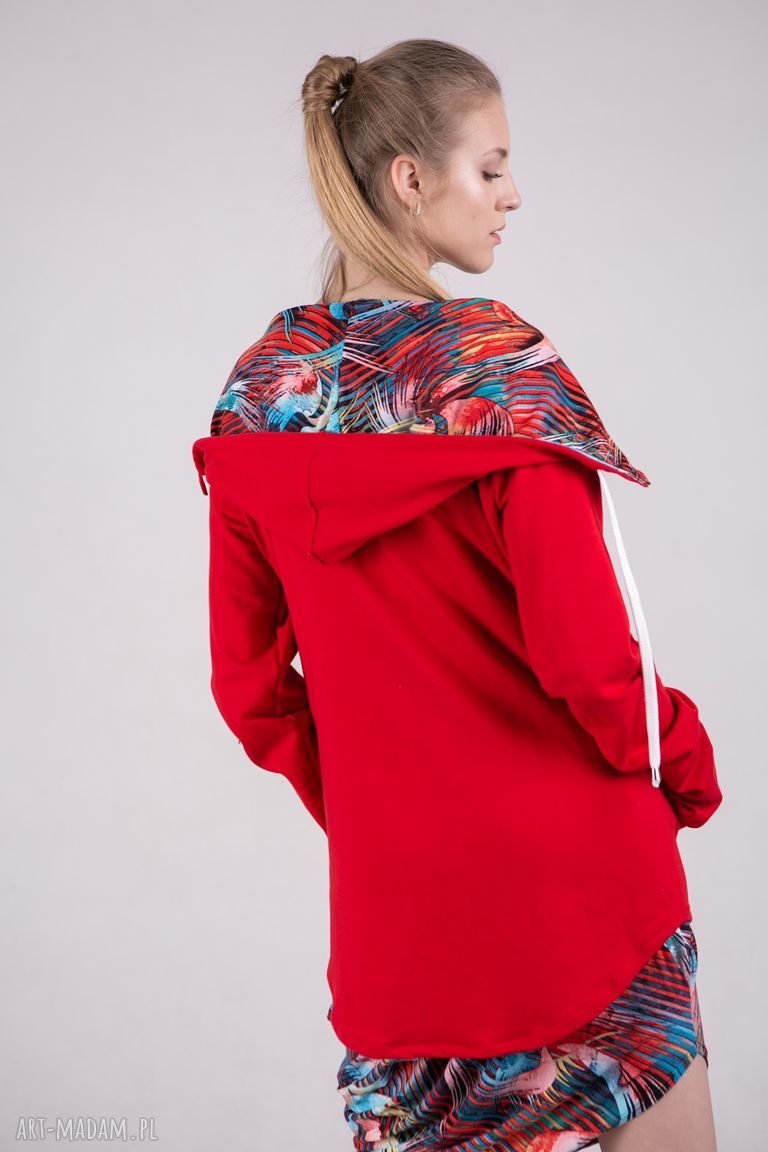 Bluza damska na zamek Summer-Me - czerwona