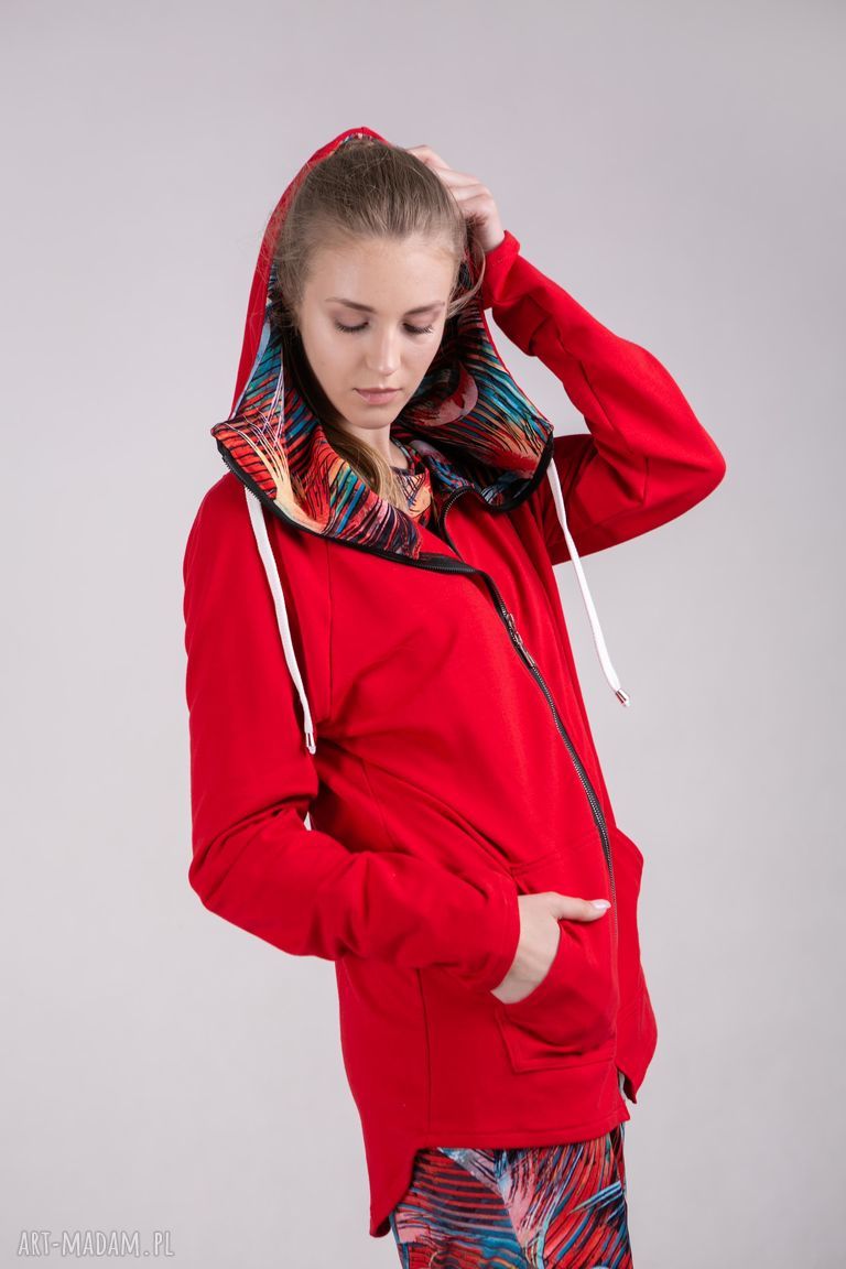 Bluza damska na zamek Summer-Me - czerwona
