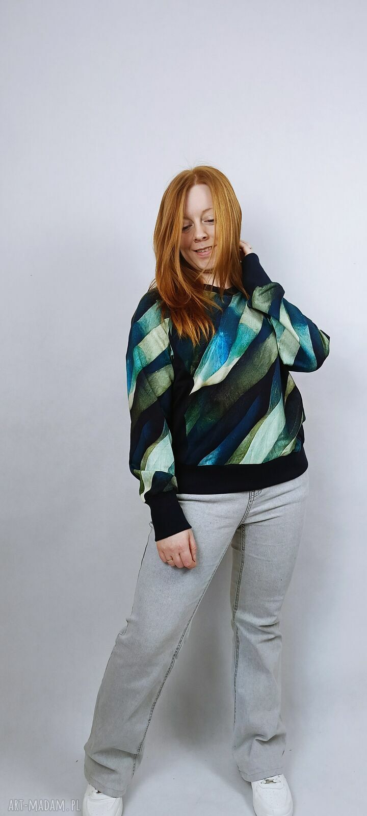 Bluza damska NURI FALE w zielone fale