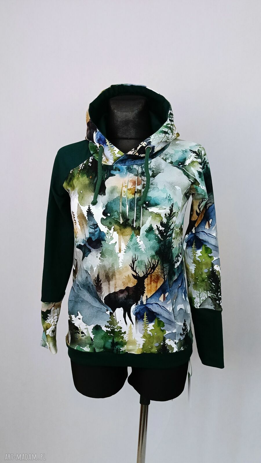 Bluza damska z kapturem GÓRY - wygodna bluza handmade